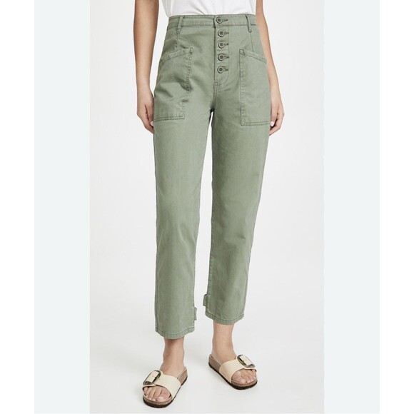 PISTOLA Pants - $128 PISTOLA Pants Tammy High Rise Ankle Button Hem Colonel Green Size 30